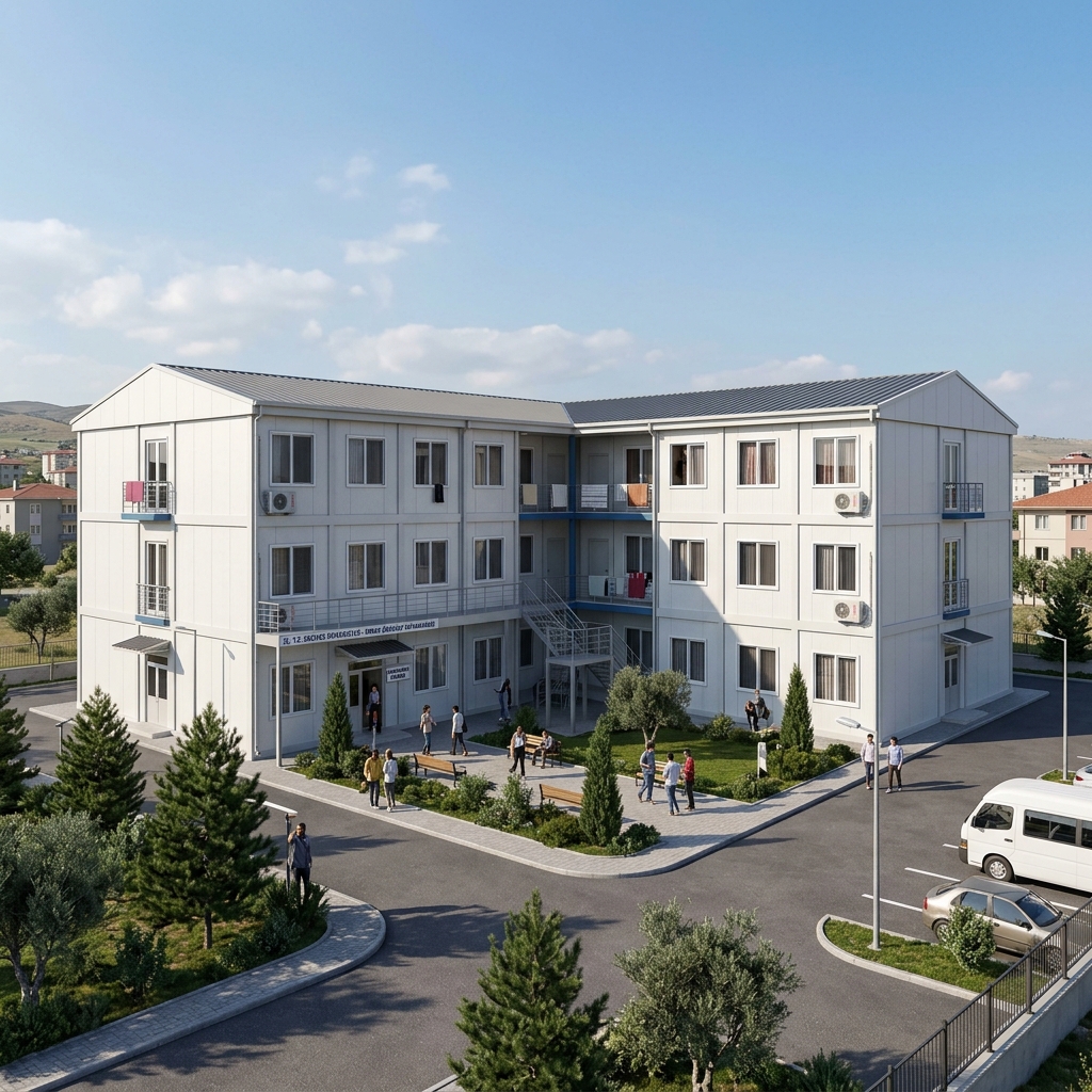 200 m² Şantiye Yatakhanesi (20 Kişilik]